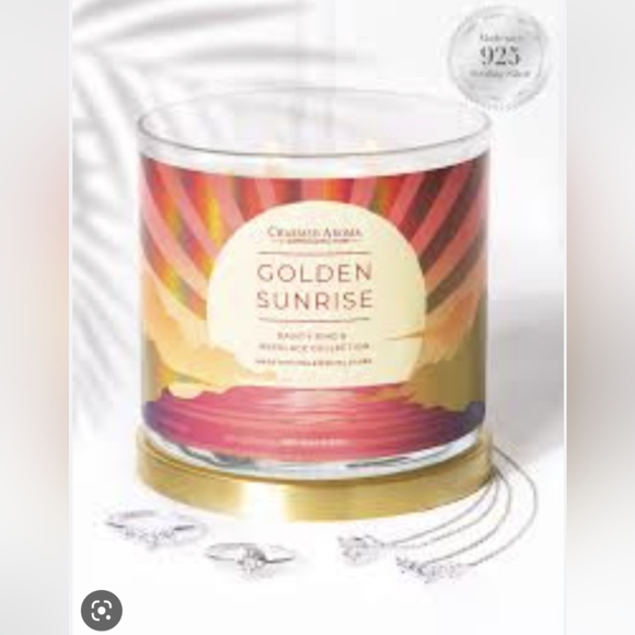 Charmed Aroma Dainty Ring & Necklace Set | Golden Sunrise Candle Collect… - Picture 9 of 9